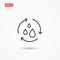 Recycle water vector icon outine style isolated 2