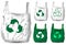 Recycle white and green plastic bag