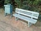 Recycled plastic used to manufacture new park bench and waste bi