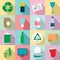 Recycles day icon set, flat style