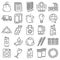 Recycles icon set, outline style