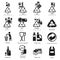 Recycles icon set, simple style