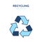 Recycling arrows icon. Vector illustration of a recycling symbol. Represents concept of environmental conservation