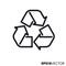 Recycling arrows symbol vector line icon