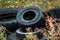 Recycling automobile tractor old damaged tire