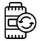 Recycling battery icon outline vector. Waste factory