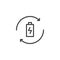 Recycling Battery outline icon