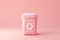 Recycling bin 3d render. Trash bin with recycle symbol on pastel background. Ecology and zero waste concept. Minimalistic