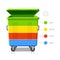 Recycling bins colors infographics