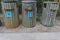 Recycling bins crafted in wooden logs