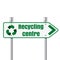 Recycling center road pointer. Vector illustration