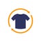 recycling clothes icon with a t-shirt, flat vector