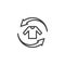 Recycling clothes line icon