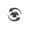 Recycling clothes vector icon