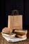 Recycling concept. Delivery food Fast food eco packaging