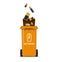 Recycling Concept with Realistic Detailed 3d Garbage Bin and Falling Battery. Vector