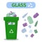 Recycling container for glass products. Waste management concept. Vector illustration
