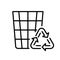 Recycling Eco Bin Line Icon. Ecology Dustbin for Garbage Pictogram. Reuse Container Sign. Recycle Grid Basket Outline