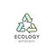 Recycling Ecological Concept, Gradient Pastel Colour Background