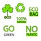 Recycling editable design of green logos symbols on a white background.