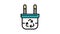 recycling electrical plug color icon animation