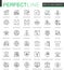 Recycling energy thin line web icons set. Renewable energy, green technology outline stroke icons design.