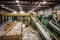 recycling facility, where different types of recyclables are being sorted and processed