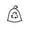 Recycling garbage doodle icon, vector illustration