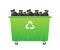 Recycling garbage dumpster, wheelie trash bin. Vector stock illustration