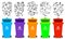 Recycling garbage elements. Bag or containers or cans for different trashes. Sorting and Utilize food waste. Ecology