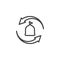 Recycling garbage pack line icon