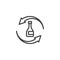 Recycling glass bottle line icon