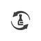 Recycling glass bottle vector icon