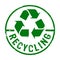 Recycling grunge stamp vector symbol