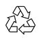 Recycling icon isolated on white background. Arrow that rotates endlessly recycled concept. Recycle eco symbol, Ecology