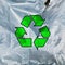 Recycling icon on packaging plastic bags