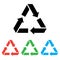 Recycling icon, waste sign. Black and color versions. Vector