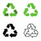 Recycling icons set isolated on white background. Arrow that rotates endlessly recycled concept. Recycle eco symbol