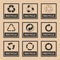 Recycling labels set, recycle icons and symbols