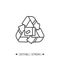 Recycling line icon. Editable illustration