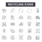Recycling line icons, signs, vector set, linear concept, outline illustration