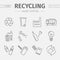 Recycling line icons. Waste sorting set. Vector.