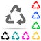 recycling mark green multi color style icon. Simple glyph, flat vector of greenpeace icons for ui and ux, website or mobile