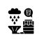 Recycling rainwater black glyph icon