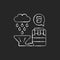 Recycling rainwater chalk white icon on dark background