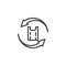 Recycling shopping bag line icon