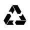 Recycling symbol. Environmental or ecological symbol. Simple flat vector icon. Black sign