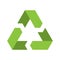 Recycling symbol. Environmental or ecological symbol. Simple flat vector icon. Green sign