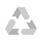 Recycling symbol. Environmental or ecological symbol. Simple flat vector icon. Grey sign