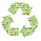 Recycling symbol filled with bio eco environmental related icons